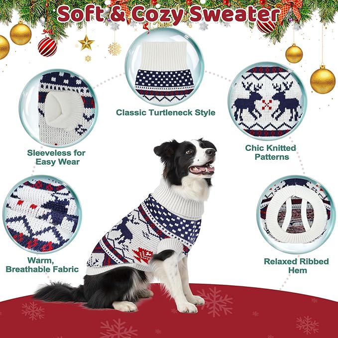 Dog Sweater Small Winter Clothes Sweaters pet Warm Puppy Medium Fleece Soft Turtleneck Pullover Large Girl Frenchie Clothes Puppy Clothes for Small Dogs Girl