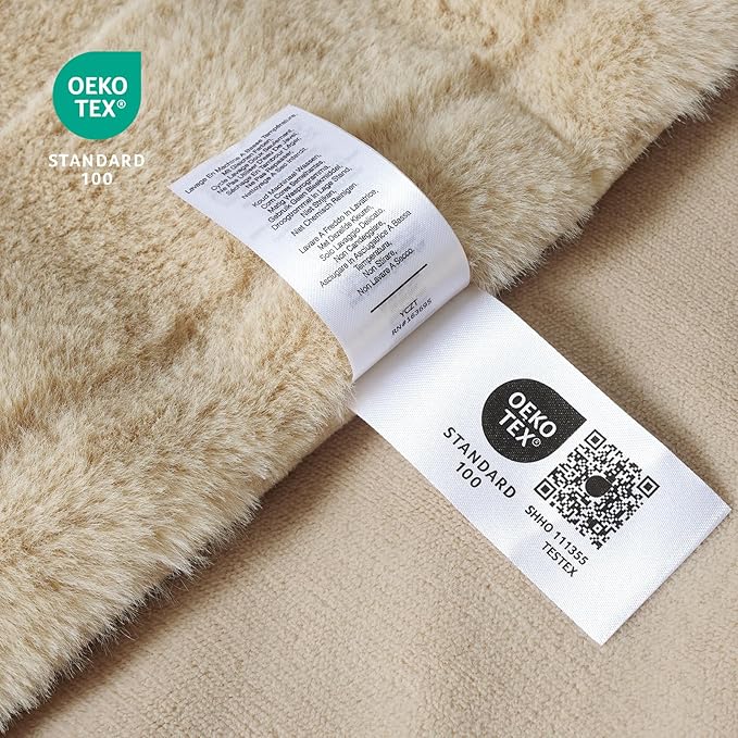 Cozy Bliss Fluffy Faux Fur Throw Blanket for Couch,Warm Cozy Soft Beige Throw Blankets for Sofa Bed Living Room,60x80 Inches