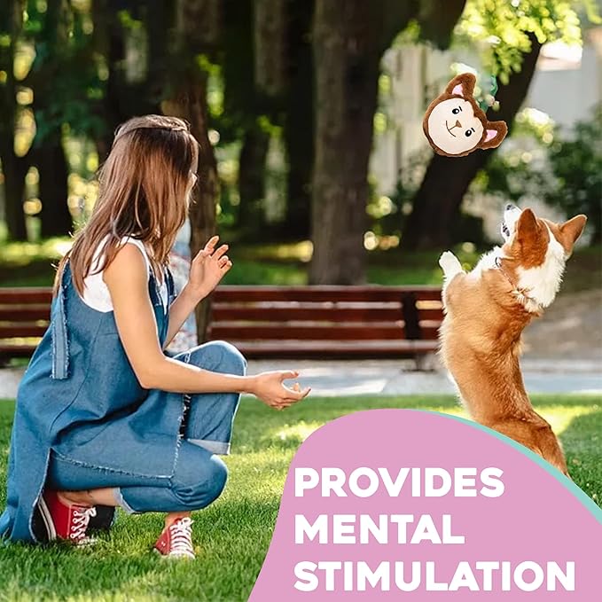 Flourish Pets 2 in 1 Halloween Multi-Layer Chew Toy for Active Dogs | Non-Toxic BPA Free Double Stitched Soft Fabric Exterior Dog Toys | Long-Lasting Dog Plush Toys –Werewolf 3.5"