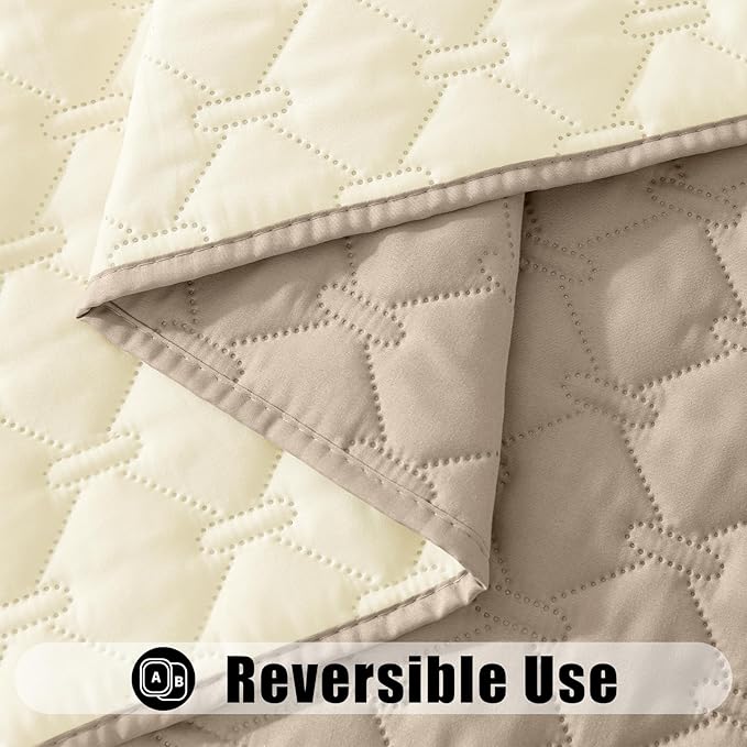 Smiry Waterproof Dog Bed Cover Blanket, Soft Reversible Pet Blanket, Washable Leakproof Cats Dogs Couch Cover for Sofa, Couch, Furniture (30x53 Inch, Taupe/Beige)