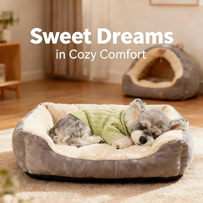 Small/Medium Dog Sweater, Warm Dog Winter Coat w/Sleeves, Comfortable High Neck Premium Dog Clothes for Schnauzer-Best for Holidays, Daily Walks M Light Green