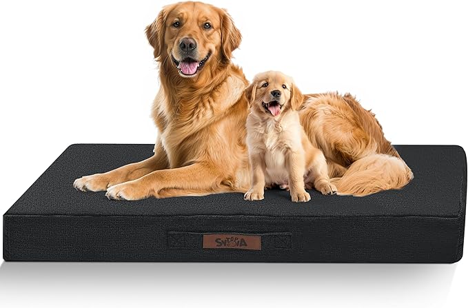 Sytopia 42" Indestructible Chew-Proof Dog Bed XL, Outdoor Waterproof Pet Bed for Extra Large Dogs, Washable, Orthopedic, Dog Crate Pad, Supports up to 100 lbs, Dark Gray