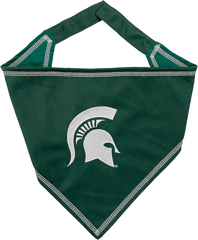 Pets First NCAA Michigan State Spartans Tie Bandana, Small/Medium. Dog Bandana Scarf Bib for Pet Cat Dog. The Ultimate Game-Day, Party Bandana (MS-3550-S-M)