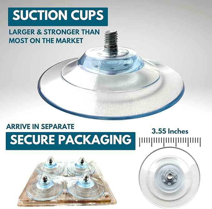 Cat Window Perch — Premium Cat Window Hammock with 4 Large Suction Cups & Soft Bubble Cushion; Strong Rustproof Metal Frame Window Bed Holding 40lbs; Easy Assembly Perch for Indoor Cats; Gray