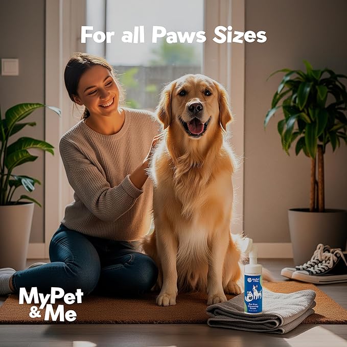 MyPet&Me - Dog Paw Cleaner - Foaming Cleanser for Easy Cleaning - No-Rinse Dog Paw Washer - Gentle Foot Cleaner for Dogs - Paw Wash for Small & Large Dogs - 4.05 oz