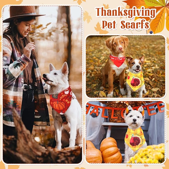 Kacctyen 200 Pcs Fall Dog Bandana Bulk for Groomers Triangle Bandana with Fall Maple Leaf Patterns Soft and Adjustable Holiday Kerchief Scarf for Small Medium Large Dogs Cats Pets Grooming