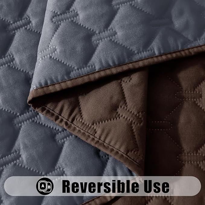 Smiry Waterproof Dog Bed Cover Blanket, Soft Reversible Pet Blanket, Washable Leakproof Cats Dogs Couch Cover for Sofa, Couch, Furniture (30x70 Inch, Chocolate/Dark Grey)