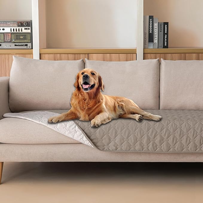 gogobunny 100% Double Sided Waterproof Dog Blanket Soft Pet Bed Cover Reversible Protect Furniture Couch Sofa Car for Puppy Cat Kids (Dark Stone/Light Stone, 30x80 Inch (Pack of 1))