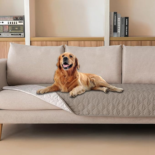 gogobunny 100% Double Sided Waterproof Dog Blanket Soft Pet Bed Cover Reversible Protect Furniture Couch Sofa Car for Puppy Large Dog Cat (Dark Stone/Light Stone, 30x90 Inch (Pack of 1))