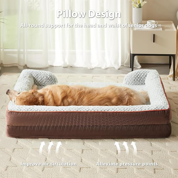 Orthopedic Dog Bed for Medium Dogs, Egg Crate Foam Bed for Medium Dogs, Equipped with Removable Waterproof Pillow Cover and Anti-Slip Bottom, Pet Bed