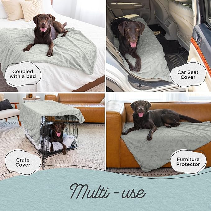 Best Friends by Sheri Calming Lux Dog Blanket – Ultra Soft Faux Fur Pet Throw, Anxiety-Relief, Lightweight Warm Bed Cover for Dogs and Cats, Machine Washable, Gray, 40" x 50"