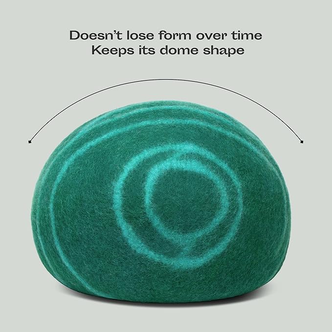 MEOWFIA Cat Cave – Premium Felt Cat Bed for Indoor Cats, Handmade 100% Merino Wool (Large, Emerald)