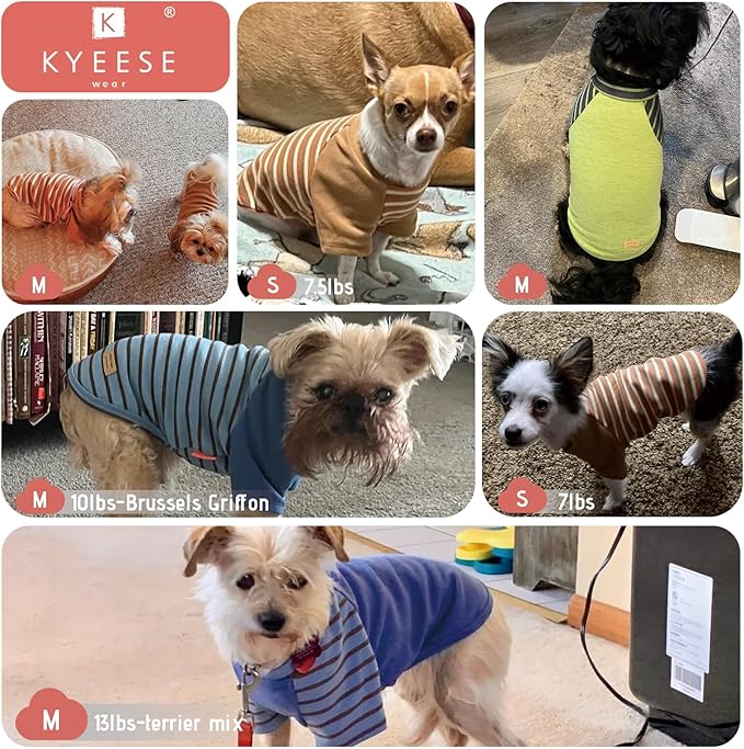 KYEESE 3Pack Dog Sweater Soft Cat Clothes Comfy Dog Sweaters for Small Dogs Male Pullover Cat Sweaters Lightweight Puppy Fleece Sweater Stretchy Pet Coat Dogs Sweatshirt with Sleeves for Cold Weather