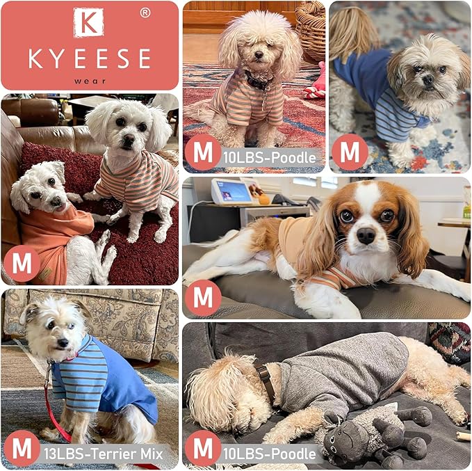 KYEESE 2Pack Dog Sweater Pet Fleece Sweater with Sleeves Comfy Dogs Sweatshirt Pullover Pet Coat Lightweight Dog Sweaters for Small Dogs Male Stretchy Cat Sweaters Soft Cat Clothes for Cold Weather