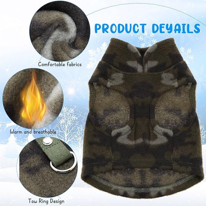 Reginary 10 Pack Dog Sweaters Fleece Pet Dog Clothes with Leash Ring Soft Warm Winter Puppy Plaid Shirt(Large ，Bright)