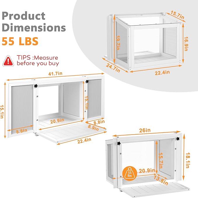 BlueWish Catio Outdoor Cat Enclosure, Cat Window Perch with Waterproof Transparent Top Fits Vertical Window Frames 26" to 42" Wide, Window Box for Sunbathing, Napping & Overlooking
