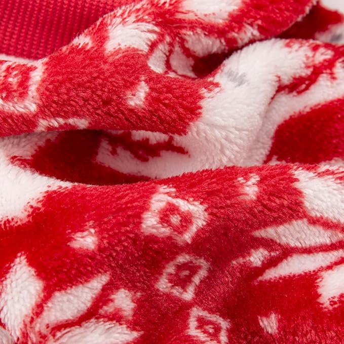 POMIU Dog Sweater, Dog Sweaters for Small Medium Dogs or Cat, Warm Soft Flannel Pet Clothes for Dogs Girl or Boy, Dog Shirt Coat Jacket (Xmas Red+Xmas White, X-Small)
