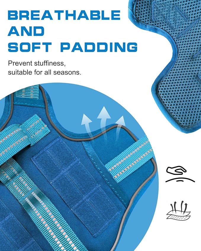 Dog Harness for Large Dogs Heavy Duty, No Pull Tactical Dog Harness with Molle System, Easy On and Off Service Dog Vest, Breathable Padded, Adjustable Reflective Pet Vest for Walking Hiking Training