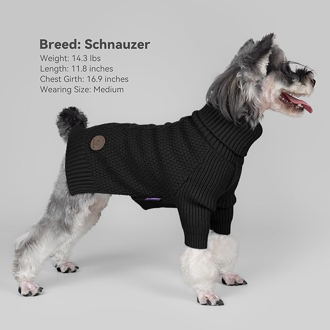 cyeollo 4XL Dog Sweater, Stretchy & Cozy Warm Dog Sweaters for Large Dogs Boy, Pullover Knit Fall Winter Sweatshirt Big Dogs Clothes, Doberman Great Dane Apparel, Black XXXXL