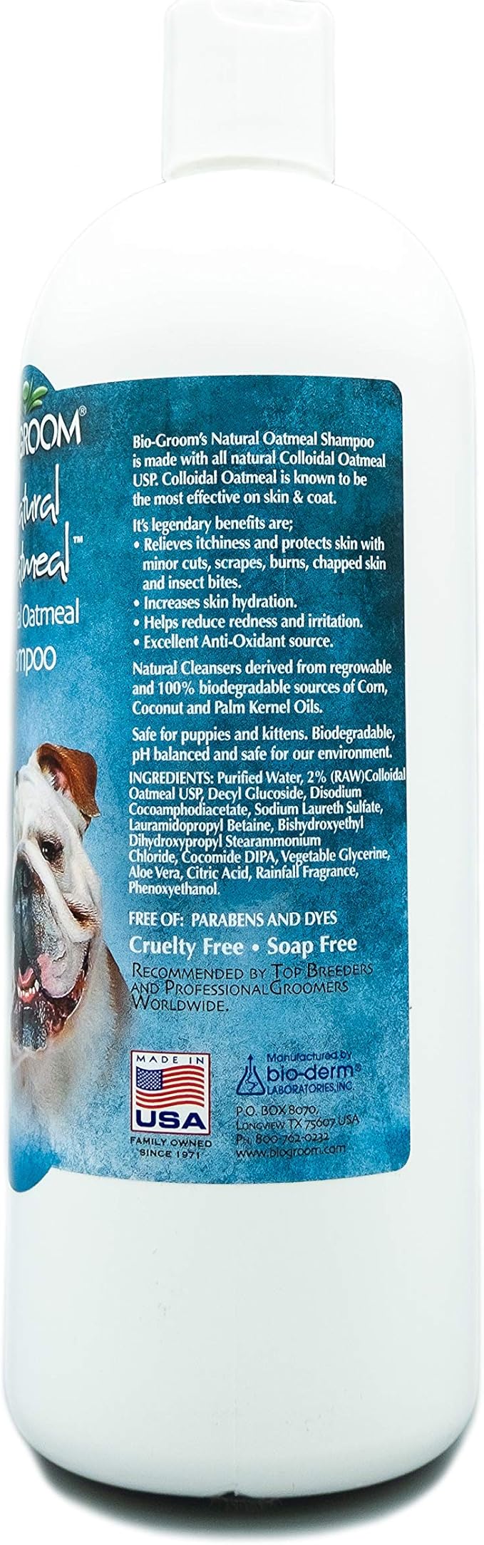 Bio-Groom Oatmeal Dog Shampoo - for Allergies and Itching, Cruelty-Free, Dog Bathing Supplies, Puppy Shampoo for Sensitive Skin, Made in USA, Anti-Itch Dog Products - 32 fl oz 1-Pack