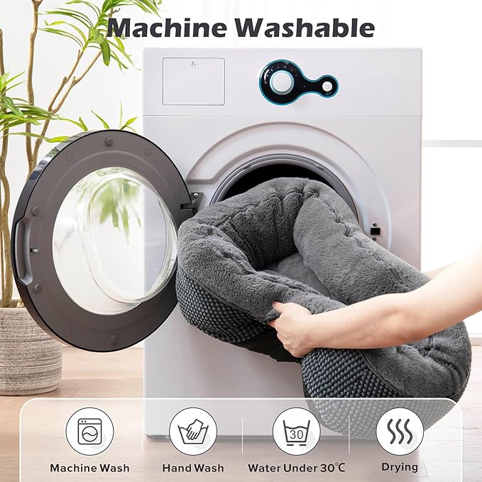 INVENHO Dog Beds for Small Medium Dogs Washable, Calming Orthopedic Warming Soft Calming Sleeping Durable Pet Bed with Anti-Slip Bottom