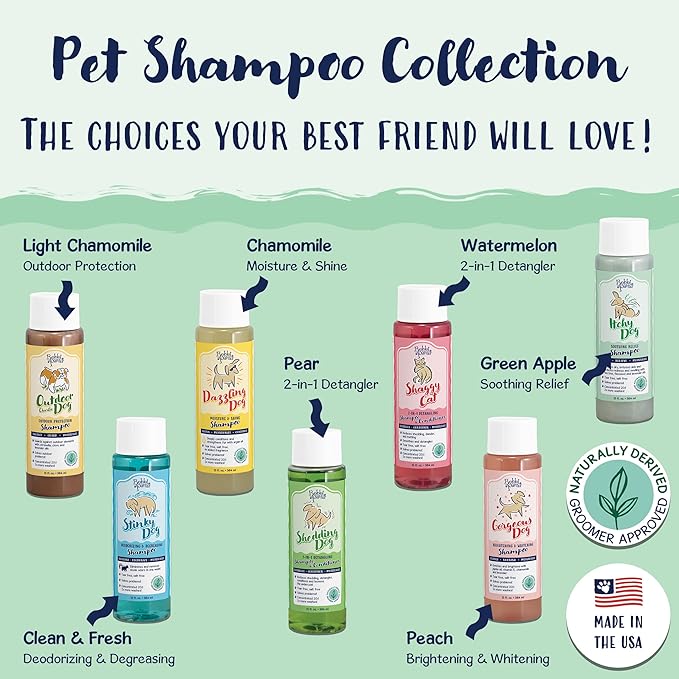 Bobbi Panter Dog Shampoo - Made in USA - All Natural Formula for Itch Relief & Soothing Skins, Concentrated 16:1 for Professional Groomers - Green Apple Scent, 13 Oz (Case of 12)