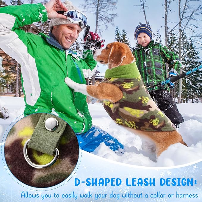 Reginary 10 Pack Dog Sweaters Fleece Pet Dog Clothes with Leash Ring Soft Warm Winter Puppy Plaid Shirt(Large ，Bright)