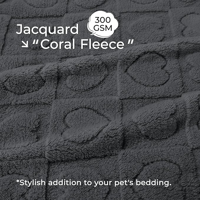 Luciphia Small Dog Blanket Washable Pet Bed Cover Soft Fluffy Puppy Blanket with Premium Fleece 300GSM Cozy Calming Cat Blankets for Indoor Cats Grey 30x20 inch
