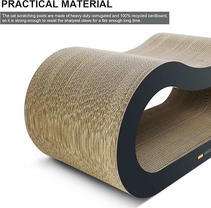TTCAT Cat Scratching Pad, 2 in 1 Corrugated Cardboard Cat Scratcher Lounge for Indoor Cats, Durable Cat Scratching Board Reversible with Catnip for Furniture Protection.