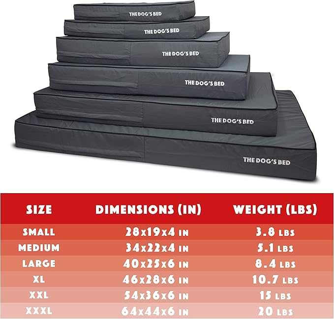 The Dog’s Bed Orthopedic Memory Foam Dog Bed, XXL Grey & Black, Waterproof, Supportive Dog Bed with Replaceable Covers