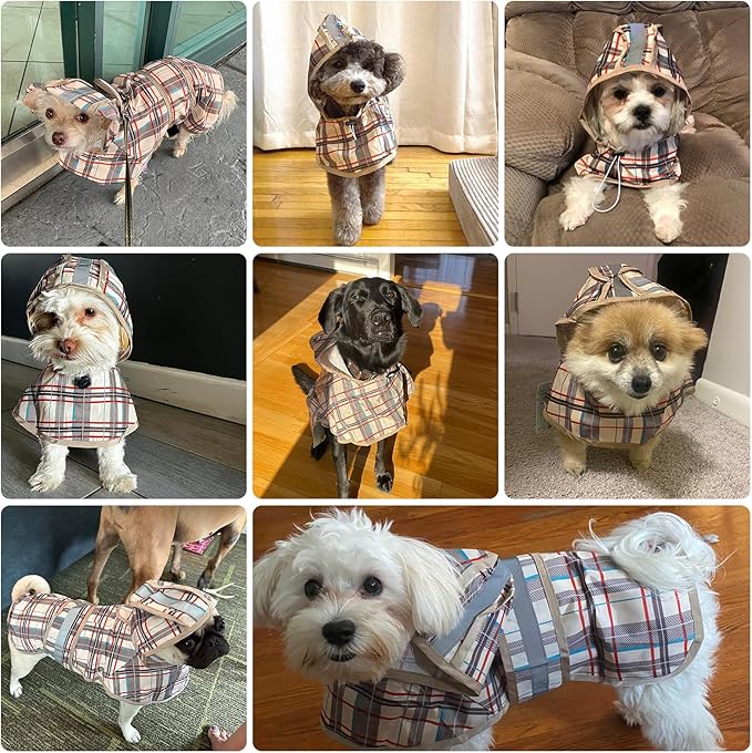 KOOLTAIL Dog Raincoat Hooded Slicker Poncho with Leash Hole, Raincoat for Small Medium Dogs, Waterproof Doggie Rain Jacket with Reflective Strip, Adjustable Breathable Puppy Rainwear-Yellow Duck