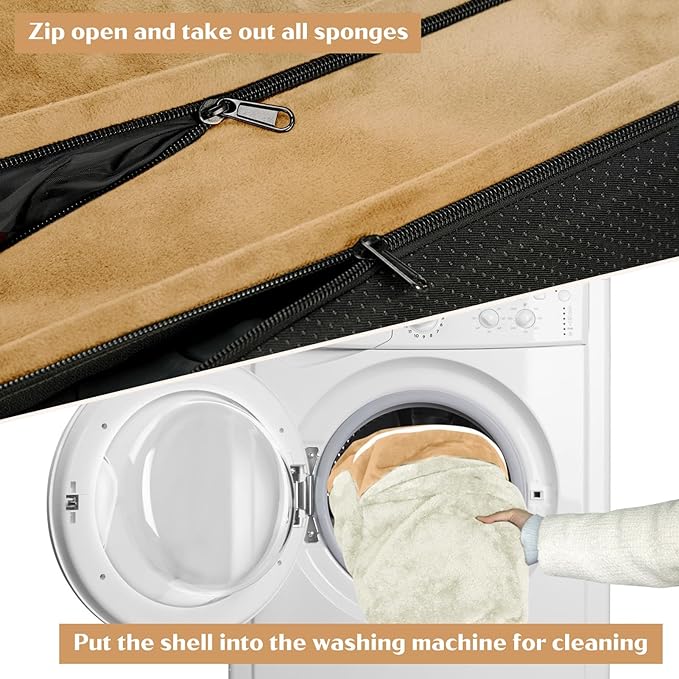 Comfort Expression Orthopedic Dog Bed for Medium Dogs 30x20 Inch, Waterproof Supportive Egg Crate Foam Medium Pet Bed with Removable Bolsters, Dog Couch with Washable Cover & Non-Slip Bottom, Caramel