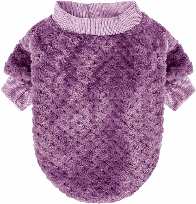 Dog Sweater, 2 or 3 Pack Dog Sweaters for Small Medium Dogs or Cat, Warm Soft Flannel Pet Clothes for Dogs Girl or Boy, Dog Shirt Coat Jacket (Small, Burgundy+Rosy)