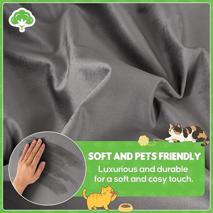 Loiion Cat Scratch Furniture Protector - Ultra Soft, Waterproof Sofa Cover to Keep Cats Off, Pet-Friendly Couch Protectors for Love Seat, Anti-Slip Couch Cover for Pets and Kids 150"X71" Grey