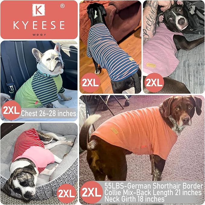KYEESE 2Pack Dog Sweater Dogs Sweatshirt with Sleeves Soft Pets Sweaters Lightweight Pet Coat Comfy Dog Sweaters for Large Dogs Stretchy Pet Fleece Sweater Pullover Pets Clothes for Cold Weather