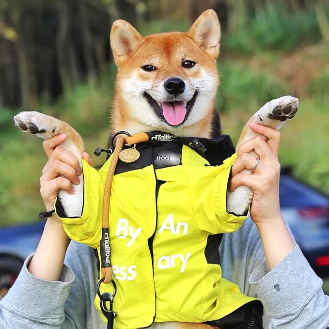 ChoChoCho NASA Dog Raincoat, Reflective Water Proof Rain Jacket, Costume, Clothes, Pet Stylish Streetwear Outfit for Cat Puppy Small Medium Large