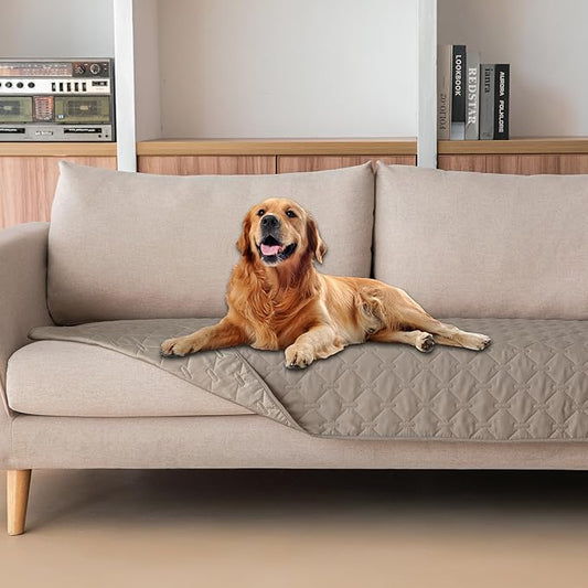 gogobunny 3X Stronger Waterproof Pet Blanket, Scratch Proof Furniture Protector for Dogs Cats, Reversible Cover 30x70 Inch, Dark Stone