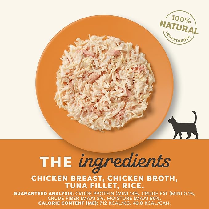 Applaws Natural Wet Canned Cat Food, Limited and Natural Ingredients, High Protein with No Artificial Additives, Chicken Breast & Tuna Fillet in Broth (24 x 2.47oz Cans)