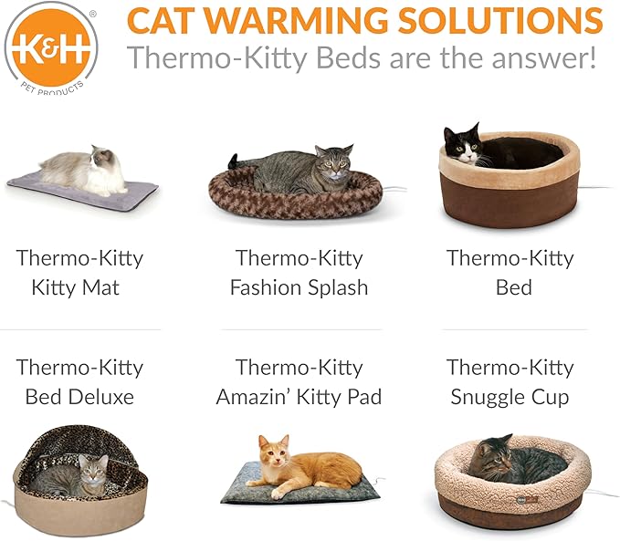 K&H Pet Products Pet Bed Warmer, Turn Any Pet Bed Into a Heated Cat or Dog Bed, Waterproof Indoor Heated Warming Pad Insert, Automatic Temperature, Safety Listed - Medium 20.5 X 6.75in Gray
