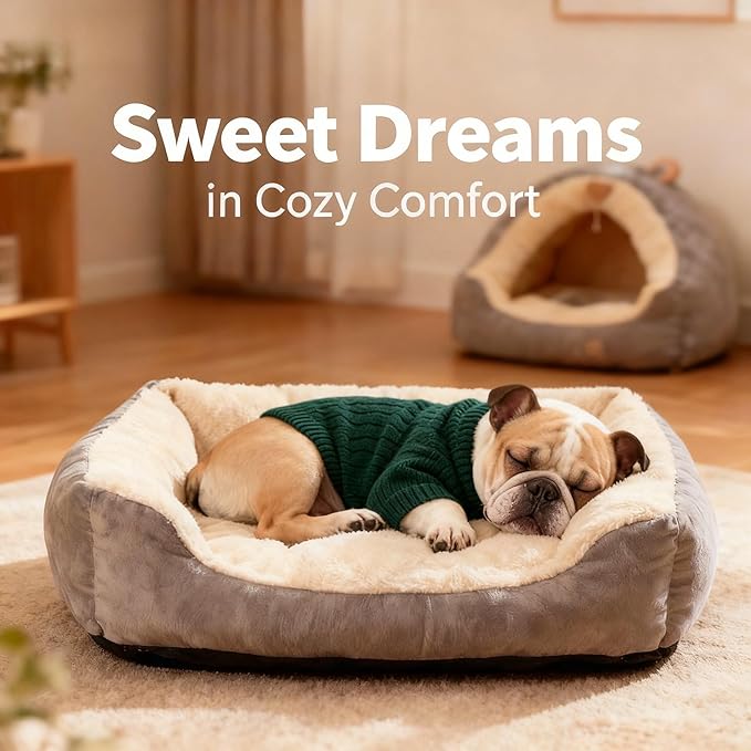 Medium/Large Dog Sweater, Warm Dog Winter Coat w/Sleeves, Comfortable High Neck Premium Dog Clothes for Bulldog-Best for Holidays, Daily Walks L Green