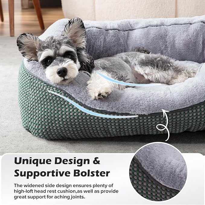 INVENHO Small Dog Bed Washable Orthopedic Calming Warming Durable Pet Bed with Anti-Slip Bottom