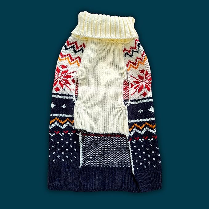 Cozy Dog Sweater for Outdoor Adventures—Breathable & Insulating Knit—Classic Fit—Backpacking Gear for Dogs—Dog Hiking Gear—Dog Camping Gear (Small, Nordic)