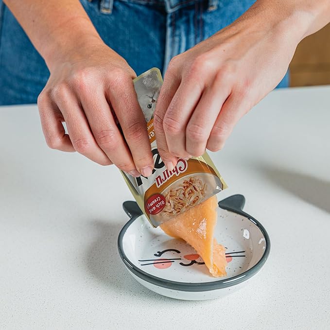 INABA Churu Stew for Cats, Broth Gelée with Shredded Chicken Side Dish with Vitamin E, 1 Ounce per Pouch, 5 Pouches Total, Chicken & Tuna Variety Pack