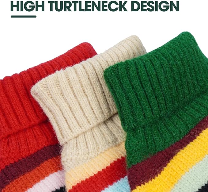 Kuoser Dog Sweater XL, Dog Sweaters for Medium Dogs Boy Girl, Warm Pullover Dog Striped Knitwear for Christmas, Winter Clothes Pet Apparel for Labrador Beagle, Green XL