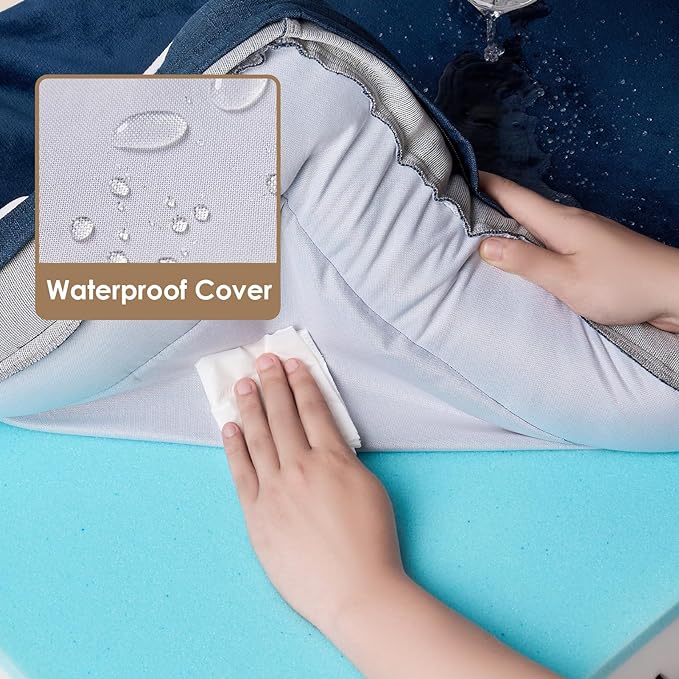 EHEYCIGA Orthopedic Dog Beds for Large Dogs, Waterproof Memory Foam Large Dog Bed with Sides, Non-Slip Bottom and Egg-Crate Foam Pet Couch Bed with Washable Removable Cover, Navy