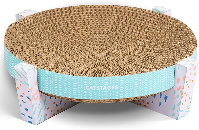 Catstages Scratch Snggle & Rest Elevated Cat Lounger and Cat Scratcher for Relaxing and Play, Includes Catnip