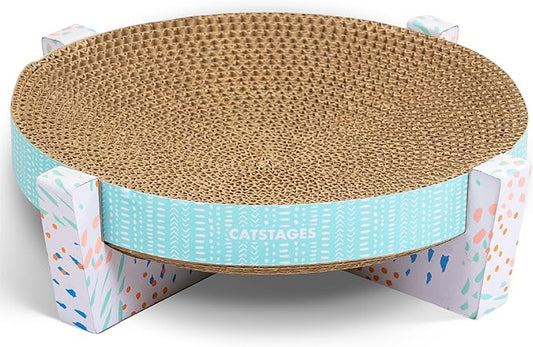 Catstages Scratch Snggle & Rest Elevated Cat Lounger and Cat Scratcher for Relaxing and Play, Includes Catnip