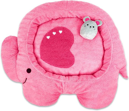 TONBO Soft Plush Small Cute and Cozy Nature Dog Cat Bed, Washer and Dryer Friendly (Elephant)