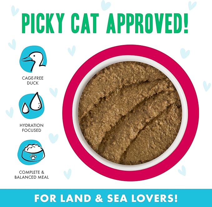 B.F.F. Play - Best Feline Friend Paté Lovers, Aw Yeah!, Duck & Tuna Trickster with Duck & Tuna, 2.8oz Can (Pack of 12)