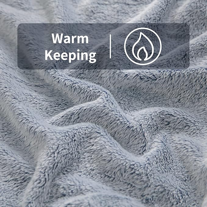 FY FIBER HOUSE Flannel Fleece Throw Blanket, Lightweight Cozy Plush Microfiber Bedspreads for Adults,60"X80",Blue Leopard